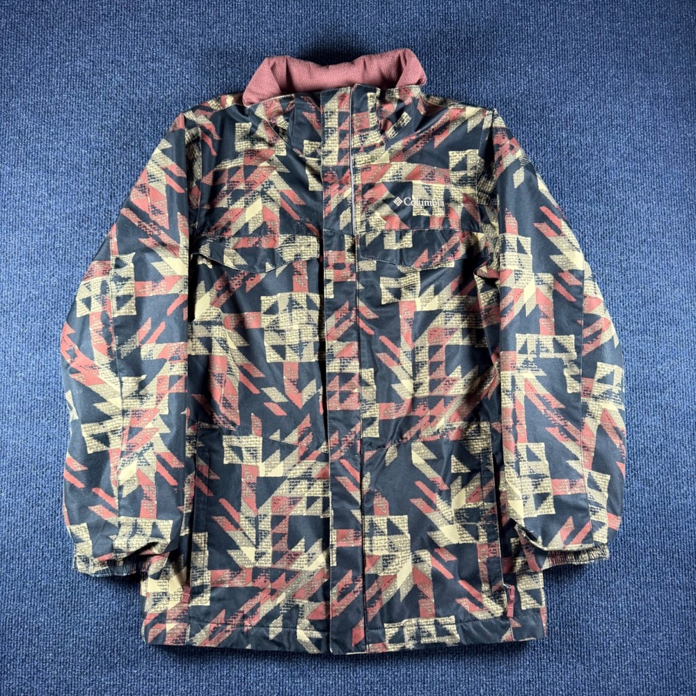 Columbia Interchange Jacket Shell Mens M Pit19 Len26 Red Black Aztec Vintage